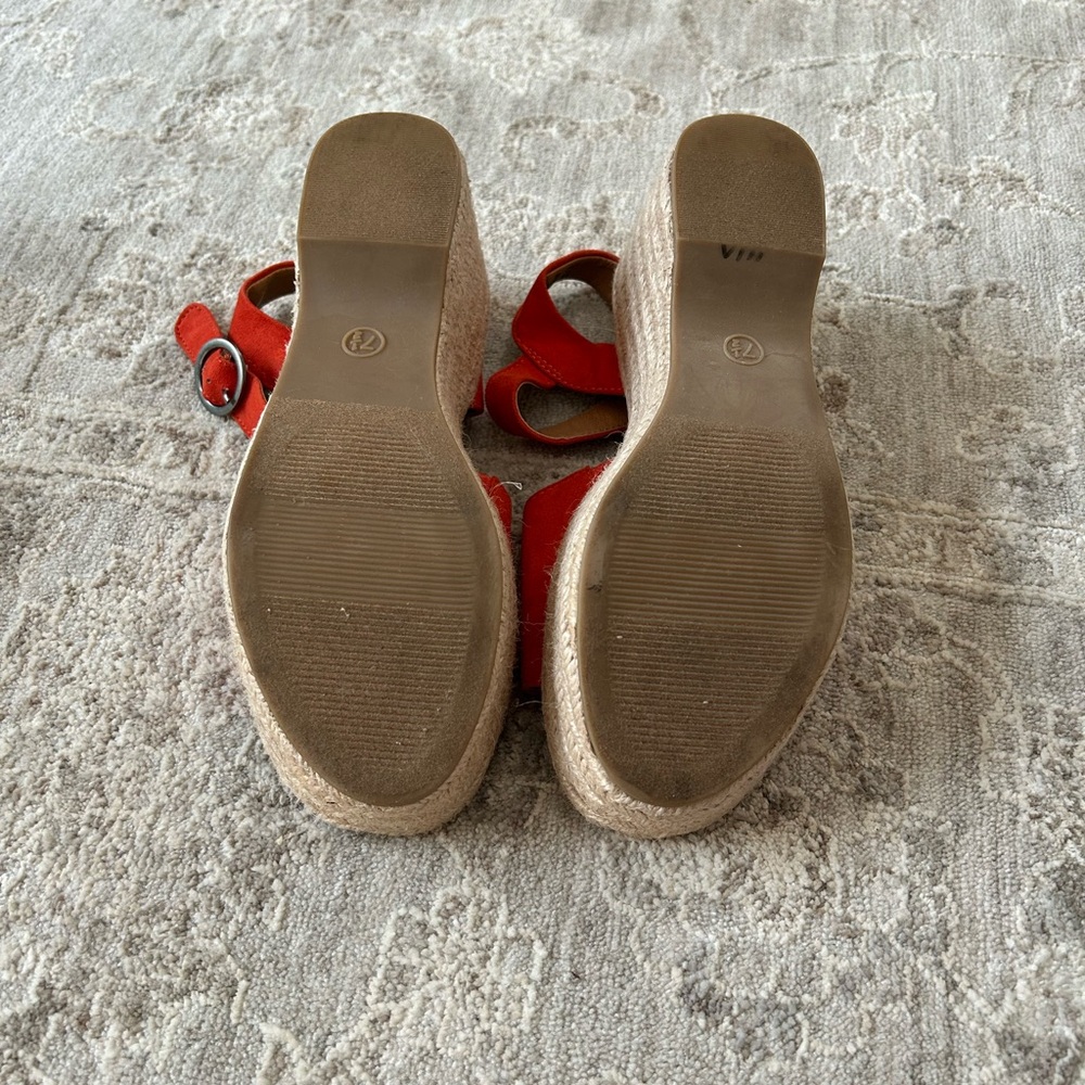 Universal Thread Alisha Espadrilles Platform Wedge Heel Orange Memory Foam 7 1/2 - Picture 6 of 6
